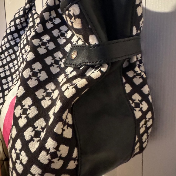 Kate Spade Shoulder Bag, Leather and Print, Black/White/Pink - Picture 4 of 10